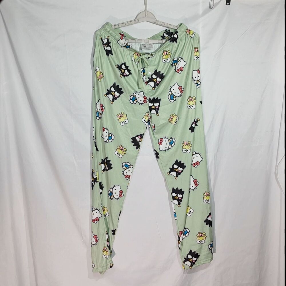 Sanrio Hello Kitty Keroppi Badtz-Maru Pajama Sleep Pants in Light Green XL